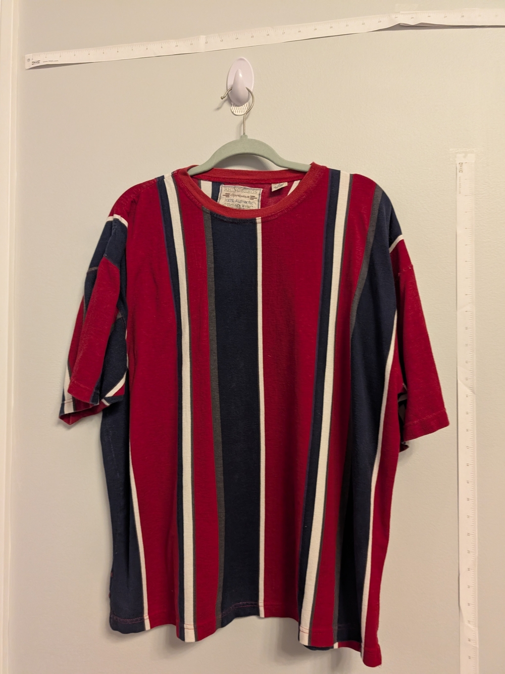 Men's Vertical Stripe Bowling Shirt Rhinoserous Y2K Retro Vintage Bowling S Med